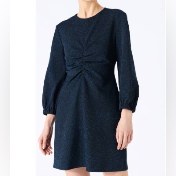 Tibi Black Eclipse Pique Ruched Multi Puff Sleeve Mini Cocktail Dress - Picture 3 of 8